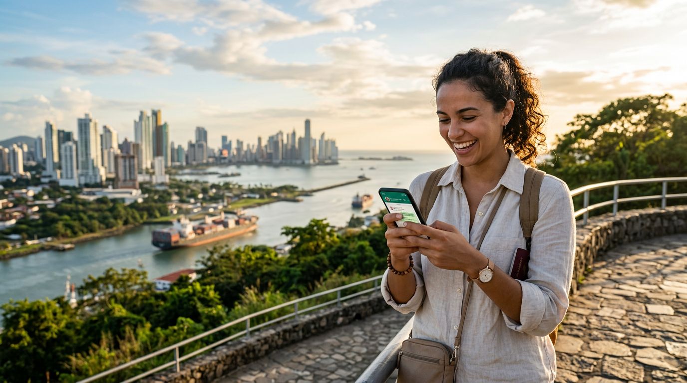 Como manter o seu número de WhatsApp durante uma viagem ao Panamá com a OneTapSIM