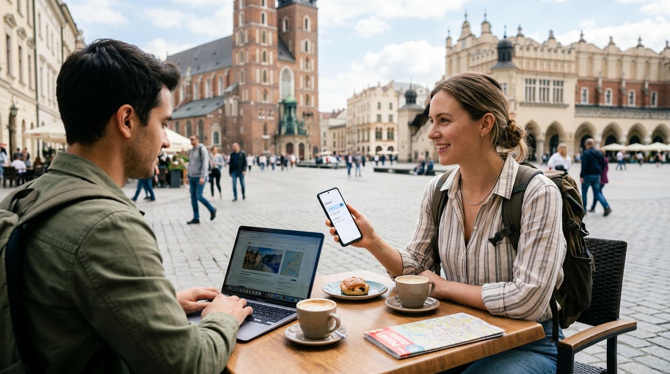 Cómo usar un punto de acceso (hotspot) en Polonia: Guía para viajeros con OneTapSIM